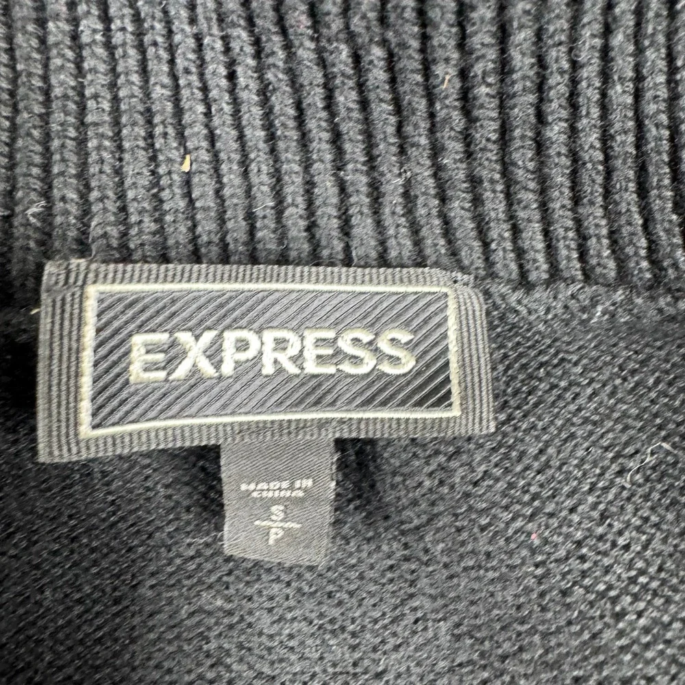 Express Cardigan Mens Size S Black Shawl Collar Toggle Button Cotton Waffle Knit